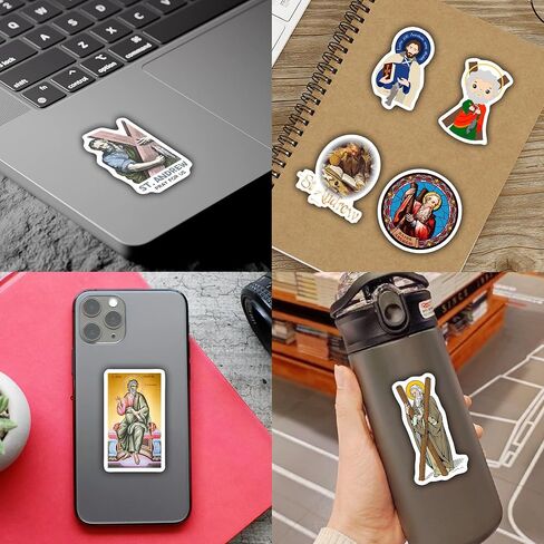 (8 PCS) Saint Andrew Stickers - Christian Catholic Gift Waterproof Vinyl Sticker Decal for Laptop Water Bottle or Car 3 Inches in Saudi Arabia