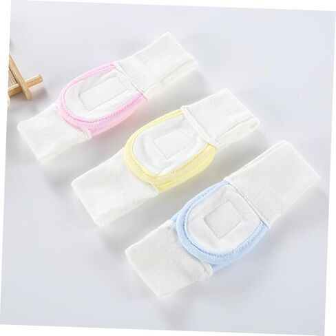 jojofuny 3PCS Infant Cotton Diaper Fastening Tape Adjustable Stretchy for Baby Diapers Blue Yellow Pink Convenient Reusable Fasteners for Newborns in Saudi Arabia