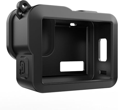 for GoPro Hero 4K 2024 PULUZ Silicone Protective Case Side Interface Cover with Wrist Strap & Lens Cover (Black) in Saudi Arabia