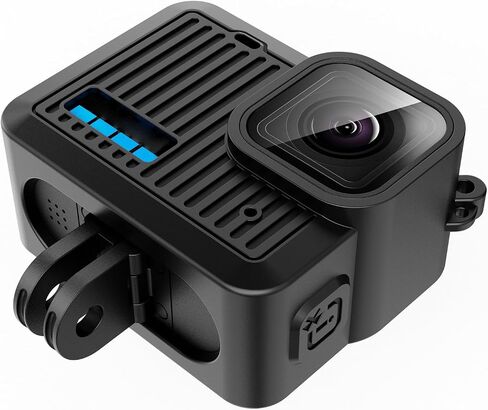 for GoPro Hero 4K 2024 PULUZ Silicone Protective Case Side Interface Cover with Wrist Strap & Lens Cover (Black) in Saudi Arabia