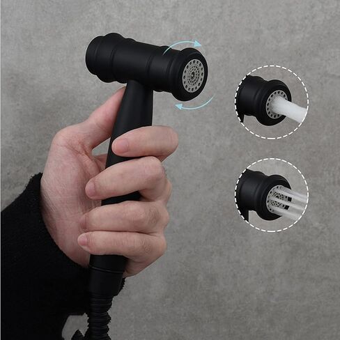 HandheldSprayer Kit Brass Cloth Diaper Sprayer Adjustable hot and Cold Water 2 FunctionSprayer for Toilet Set Wall-Mounted Supercharge HandheldSprayer for Toilet,Black(Brushed) in Saudi Arabia