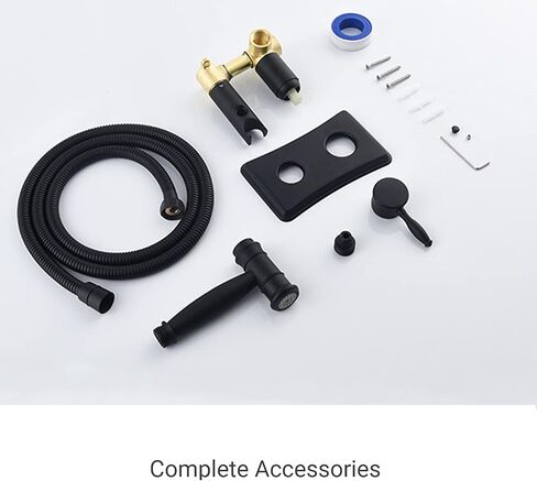 HandheldSprayer Kit Brass Cloth Diaper Sprayer Adjustable hot and Cold Water 2 FunctionSprayer for Toilet Set Wall-Mounted Supercharge HandheldSprayer for Toilet,Black(Brushed) in Saudi Arabia