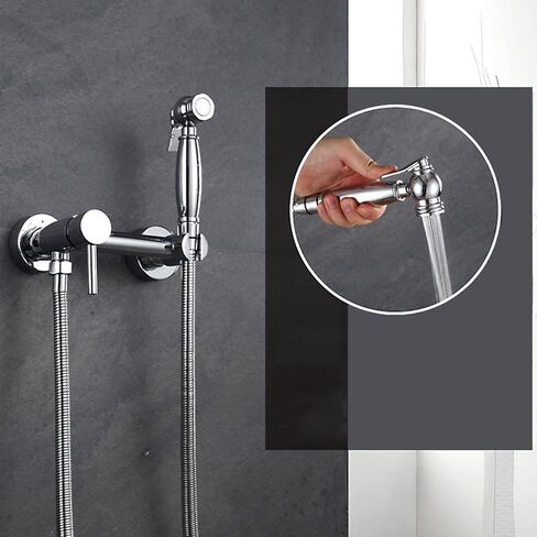 HandheldSprayer for Toilet Brass Baby Cloth Diaper Sprayer for Hot and Cold Water PortableFaucet withHose for Feminine Wash, Pet Washing, Easy to Install, Chrome,1m Hose(3m Hose) in Kuwait