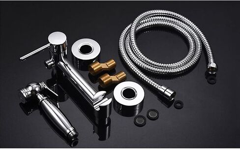 HandheldSprayer for Toilet Brass Baby Cloth Diaper Sprayer for Hot and Cold Water PortableFaucet withHose for Feminine Wash, Pet Washing, Easy to Install, Chrome,1m Hose(3m Hose) in Kuwait