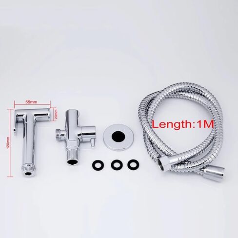HandheldToilet Sprayer Chrome, Adjustable Water Flow Cloth Diaper Sprayer for Toilet Portable Single Handle SquareSprayer Toilet Kit,Chrome(Chrome) in Saudi Arabia