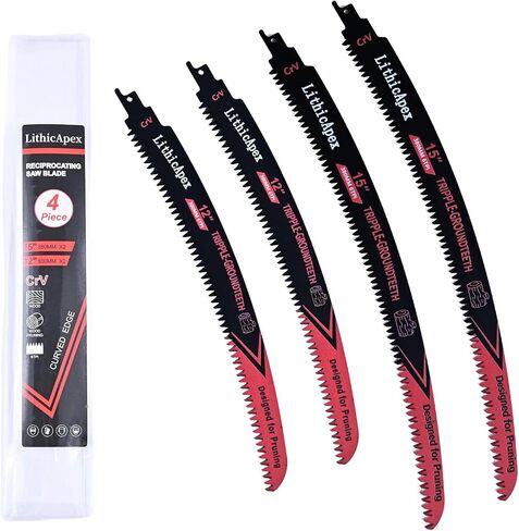 15&12 Inch 6TPI Reciprocating Saw Blades Japanese Teeth, 4PCS Curved Edge Reciprocal Saw Blades for Prunning Branch Tree Trimming Wood Cutting Stumps Removing in Saudi Arabia