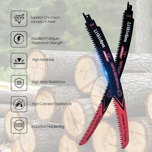 15&12 Inch 6TPI Reciprocating Saw Blades Japanese Teeth, 4PCS Curved Edge Reciprocal Saw Blades for Prunning Branch Tree Trimming Wood Cutting Stumps Removing in Saudi Arabia