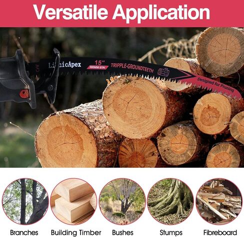 15&12 Inch 6TPI Reciprocating Saw Blades Japanese Teeth, 4PCS Curved Edge Reciprocal Saw Blades for Prunning Branch Tree Trimming Wood Cutting Stumps Removing in Saudi Arabia