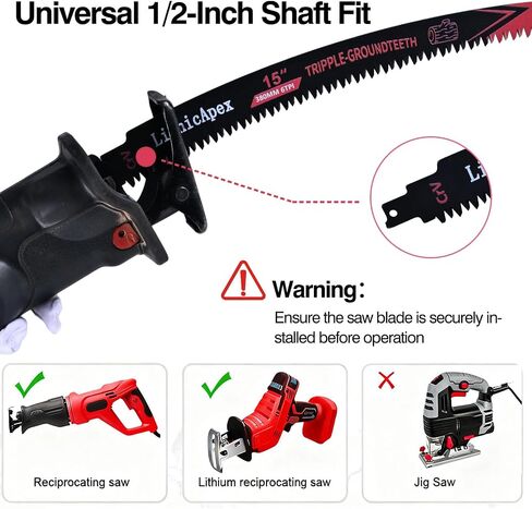 15&12 Inch 6TPI Reciprocating Saw Blades Japanese Teeth, 4PCS Curved Edge Reciprocal Saw Blades for Prunning Branch Tree Trimming Wood Cutting Stumps Removing in Saudi Arabia