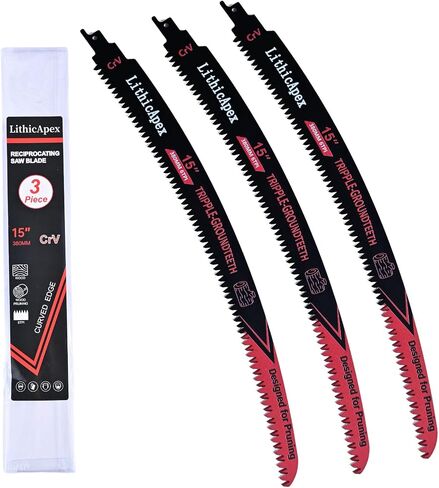 15&12 Inch 6TPI Reciprocating Saw Blades Japanese Teeth, 4PCS Curved Edge Reciprocal Saw Blades for Prunning Branch Tree Trimming Wood Cutting Stumps Removing in Saudi Arabia