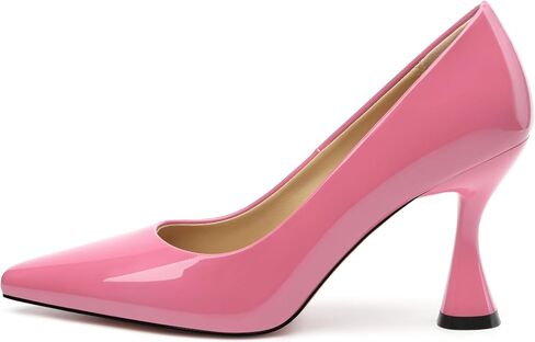 SHOWFOREST Women's Pumps High Heel Square Toe Slip on Work Heels for Women Business Office Party Dress Pumps Shoes with 3.5 Inch Chunky Heel in Saudi Arabia