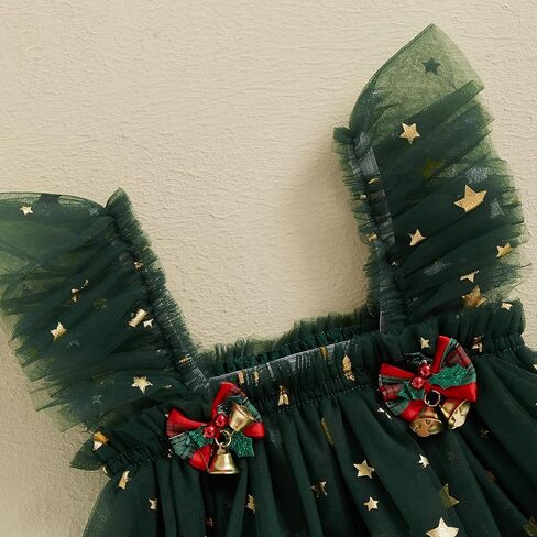 طفلة زي عيد الميلاد شجرة عيد الميلاد رومبير فستان Pompom ستار توتو فساتين القوس لطيف الوليد التصوير الملابس 0-18 متر in Kuwait