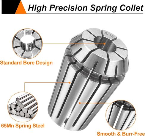 HARFINGTON 14pcs Spring Collet Chuck ER20 1/16" - 1/2" 65Mn Spring Steel Precision Router Collets for CNC Engraving Milling Lathe Tool in Saudi Arabia