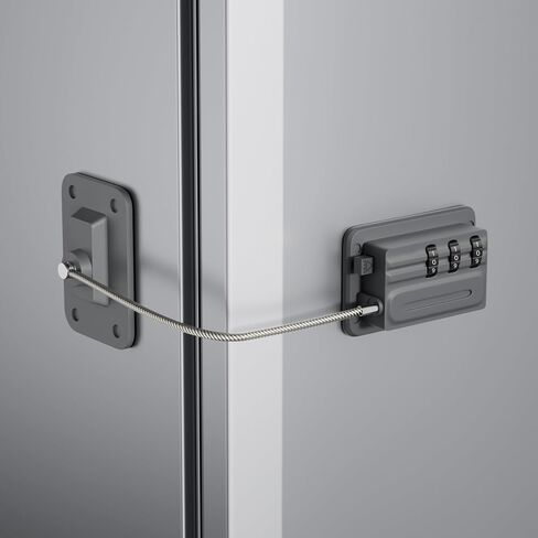 Refrigerator Lock - Baby Proof,No Drill Installation,Heavy Duty ABS Child Safety Lock for Fridge,Freezer,Cabinet,Dishwasher,3 Digit Combination Lock with 3M Adhesive (Black) in Saudi Arabia