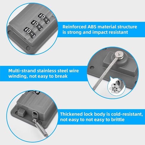 Refrigerator Lock - Baby Proof,No Drill Installation,Heavy Duty ABS Child Safety Lock for Fridge,Freezer,Cabinet,Dishwasher,3 Digit Combination Lock with 3M Adhesive (Black) in Saudi Arabia