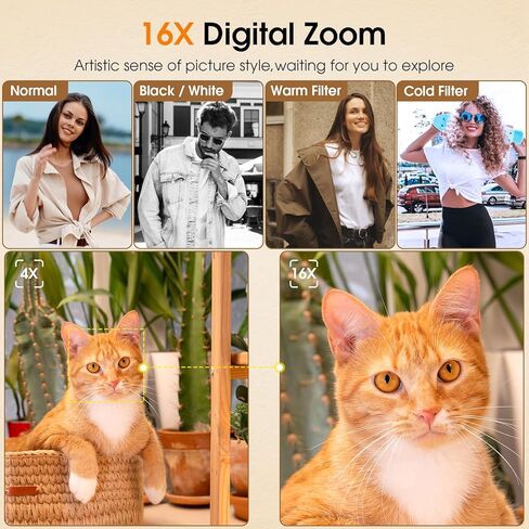 كاميرا رقمية بدقة 4K للتصوير الفوتوغرافي، وكاميرا تسجيل فيديو بدقة 48 ميجابكسل مع فلاش ومعين منظر، وكاميرا محمولة مضادة للاهتزاز وتكبير 16 مرة للسفر والتقاط الصور، وبطاقة 32 جيجابايت، بطاريتان in Kuwait