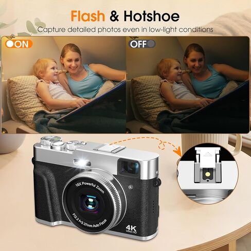 كاميرا رقمية بدقة 4K للتصوير الفوتوغرافي، وكاميرا تسجيل فيديو بدقة 48 ميجابكسل مع فلاش ومعين منظر، وكاميرا محمولة مضادة للاهتزاز وتكبير 16 مرة للسفر والتقاط الصور، وبطاقة 32 جيجابايت، بطاريتان in Kuwait