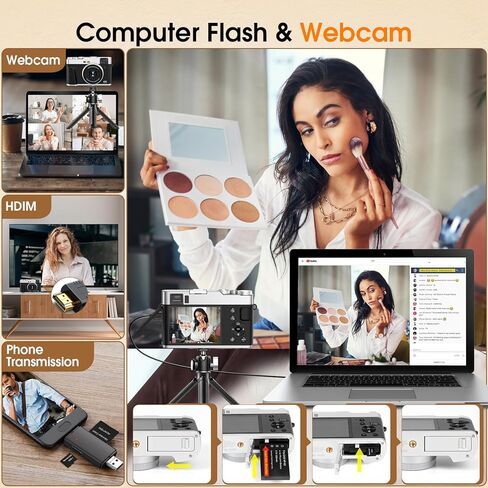 كاميرا رقمية بدقة 4K للتصوير الفوتوغرافي، وكاميرا تسجيل فيديو بدقة 48 ميجابكسل مع فلاش ومعين منظر، وكاميرا محمولة مضادة للاهتزاز وتكبير 16 مرة للسفر والتقاط الصور، وبطاقة 32 جيجابايت، بطاريتان in Kuwait
