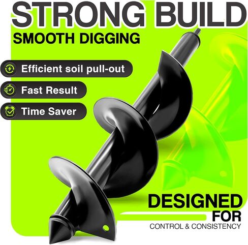 2pk Auger Drill Bit for Planting with Gloves (1.6 x 16 Inch & 3.5 x 16 Inch Set) - Heavy Duty Garden Spiral and Bulb Planter Tool for Digging Holes - Compatible with 3/8 Inch Hex Drive in Saudi Arabia