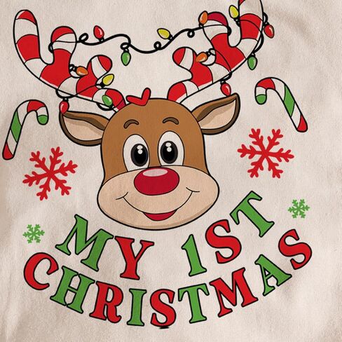 My First Christmas Romper Outfit Baby Boys Girls Santa Long Sleeve Onesie Newborn Snowman Bodysuit in Saudi Arabia