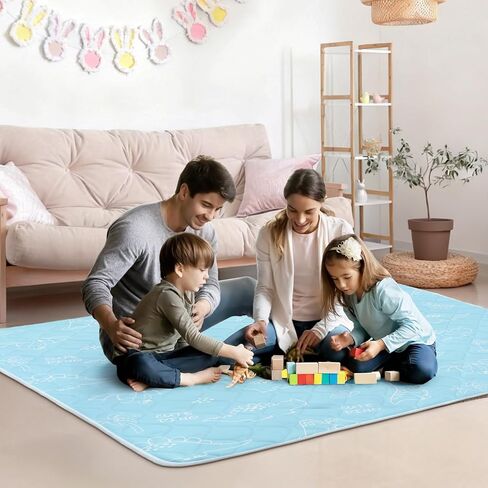 سجادة لعب الأطفال للأرضية، سجادة لعب مبطنة ناعمة مقاس 71 بوصة × 59 بوصة، سجادة أرضية سميكة مبطنة بالفوم للأطفال لوقت البطن، ظهر كبير للغاية غير قابل للانزلاق للزحف للأطفال الصغار حديثي الولادة، طريق حديقة الحيوان in Kuwait