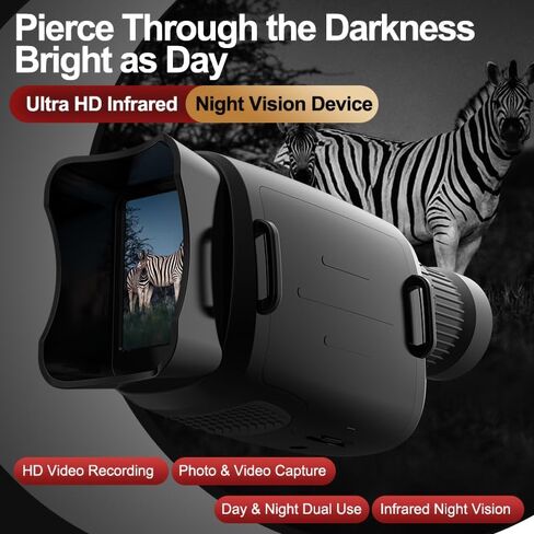 Ultra HD Digital Night Vision Monocular, 1080P Infrared Night Vision Device with 2-inch TFT Screen, Day and Night Mode, Photo and Video Recording for Outdoor Surveillance in Saudi Arabia