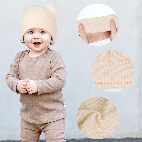Baby Beanie Infant Winter Hat with Bear Ear Knit Skull Cap for Toddler Baby Boys Girls for Cold Weather Essentials in Saudi Arabia