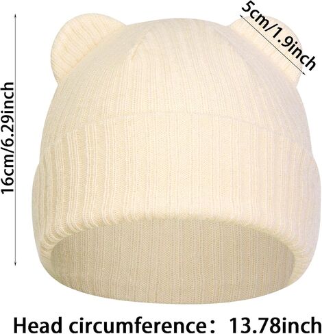 Baby Beanie Infant Winter Hat with Bear Ear Knit Skull Cap for Toddler Baby Boys Girls for Cold Weather Essentials in Saudi Arabia