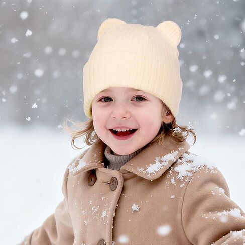 Baby Beanie Infant Winter Hat with Bear Ear Knit Skull Cap for Toddler Baby Boys Girls for Cold Weather Essentials in Saudi Arabia