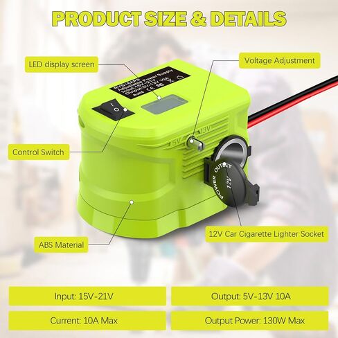 18V to12v Step Down Converter for Ryobi 18v Battery, Power Wheels Battery Adapter, Voltage ReducerTransformer Adapter with Cigarette Lighter, Buck Converter Requlator for Car Appliances in Saudi Arabia