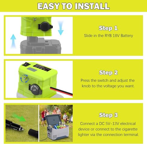 18V to12v Step Down Converter for Ryobi 18v Battery, Power Wheels Battery Adapter, Voltage ReducerTransformer Adapter with Cigarette Lighter, Buck Converter Requlator for Car Appliances in Saudi Arabia