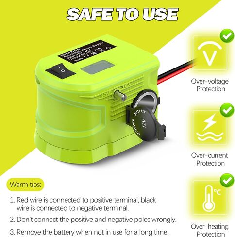 18V to12v Step Down Converter for Ryobi 18v Battery, Power Wheels Battery Adapter, Voltage ReducerTransformer Adapter with Cigarette Lighter, Buck Converter Requlator for Car Appliances in Saudi Arabia