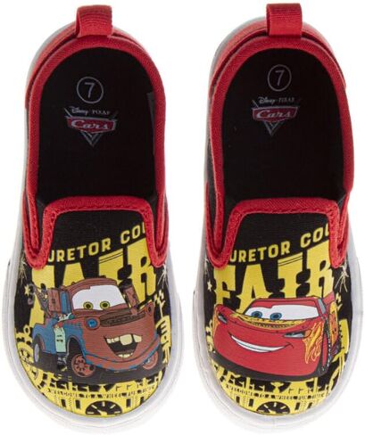 Josmo Disney Cars Shoes for Boys Lightning McQueen Tow Mater Lowtop Sneakers - Casual Fashion Slip-on Laceless Canvas Shoe (Sizes: 7-10 Toddlers / 11-12 Little Kids) in Saudi Arabia