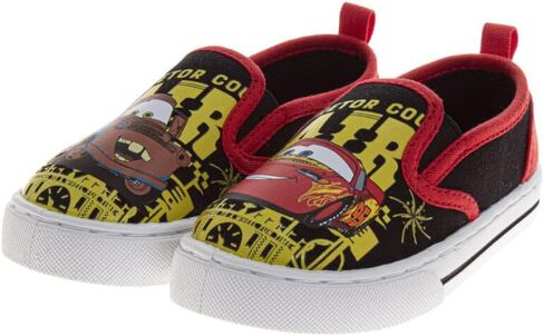 Josmo Disney Cars Shoes for Boys Lightning McQueen Tow Mater Lowtop Sneakers - Casual Fashion Slip-on Laceless Canvas Shoe (Sizes: 7-10 Toddlers / 11-12 Little Kids) in Saudi Arabia