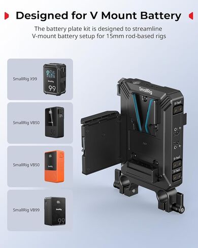 لوحة بطارية صغيرة الحجم على شكل حرف V مع واقي شاشة LCD، ومصدر D-Tap وUSB-C، وجهاز فيديو كاميرا صغير الحجم بدون مرآة/DSLR، لبطارية NEEWER V Mount PS099E in Kuwait