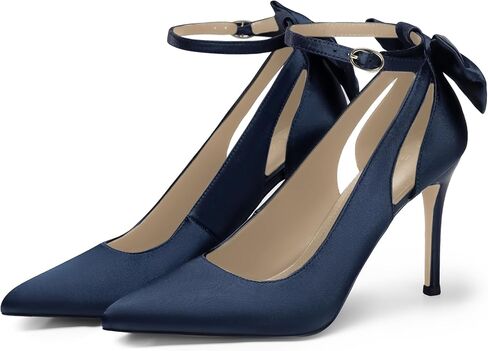 حذاء نسائي بكعب عالٍ بمقدمة مدببة وحزام للكاحل وربطة عنق وربطة عنق لحفلات الزفاف in Kuwait