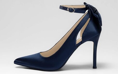 حذاء نسائي بكعب عالٍ بمقدمة مدببة وحزام للكاحل وربطة عنق وربطة عنق لحفلات الزفاف in Kuwait