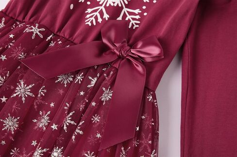 Niyage Girls Christmas Dress Ruffle Long Sleeve Sparkle Snowflake Tulle Tutu Toddler Xmas Holiday Party Dresses in Kuwait