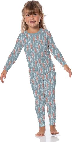 طقم بيجامة Kic Kee Pants بأكمام طويلة ومطبوع للفتيات الصغيرات (طفل صغير/أطفال صغار/أطفال كبار) in Kuwait