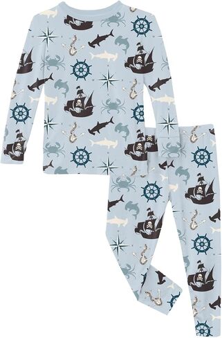 طقم بيجامة Kic Kee Pants بأكمام طويلة ومطبوع للفتيات الصغيرات (طفل صغير/أطفال صغار/أطفال كبار) in Kuwait