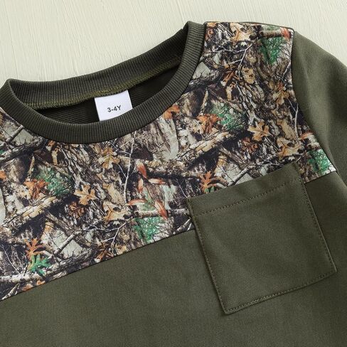 Toddler Boy Fall Winter Clothes Hunting Outfit Camouflage Long Sleeve Sweatshirt Pullover Jogger Pant Set in Saudi Arabia
