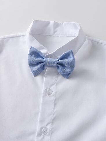 Baby Boys Pants Sets, Infant Long Sleeve Shirt + Pants + Bow Tie + Vest Outfits in Kuwait