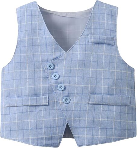 Baby Boys Pants Sets, Infant Long Sleeve Shirt + Pants + Bow Tie + Vest Outfits in Kuwait