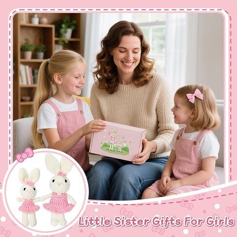 هدايا الكروشيه الأخت الكبرى للفتيات، مجموعة هدايا دمية الأخت الكبرى للأخت الصغيرة للاحتفال بالفتيات الصغيرات اللاتي يتم ترقيتهن إلى الأخت، هدايا للأشقاء الأكبر سنًا للطفل الجديد in Kuwait
