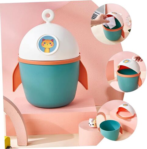 VICASKY Mini Trash Can Small Desktop Waste Paper Container Cartoon Style Compact PP Material for Office Bedroom Living Use Random Color in Saudi Arabia