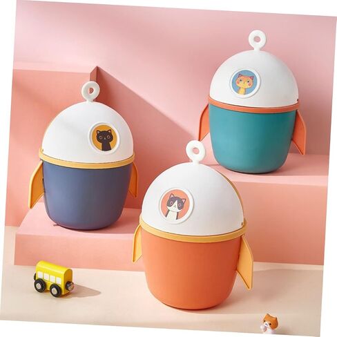 VICASKY Mini Trash Can Small Desktop Waste Paper Container Cartoon Style Compact PP Material for Office Bedroom Living Use Random Color in Saudi Arabia