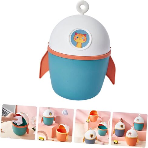 VICASKY Mini Trash Can Small Desktop Waste Paper Container Cartoon Style Compact PP Material for Office Bedroom Living Use Random Color in Saudi Arabia