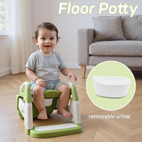 Snugzy Toddler Potty Training Seat 3-in-1 Foldable Potty Training Toilet with Step Stool Adjustable Potty Chair with Urinals (Pink Purple) in Kuwait