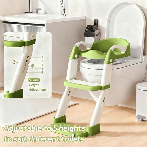 Snugzy Toddler Potty Training Seat 3-in-1 Foldable Potty Training Toilet with Step Stool Adjustable Potty Chair with Urinals (Pink Purple) in Kuwait