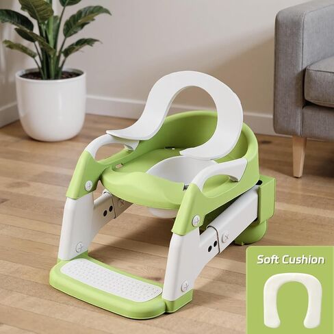 Snugzy Toddler Potty Training Seat 3-in-1 Foldable Potty Training Toilet with Step Stool Adjustable Potty Chair with Urinals (Pink Purple) in Kuwait